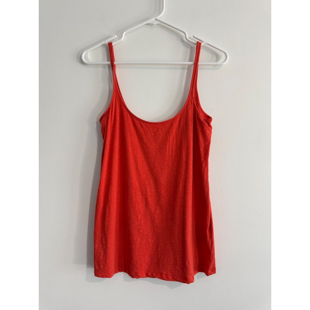 Lands' End Canvas 1963 Camisole Tank Women S Red Slub Knit Spaghetti Strap